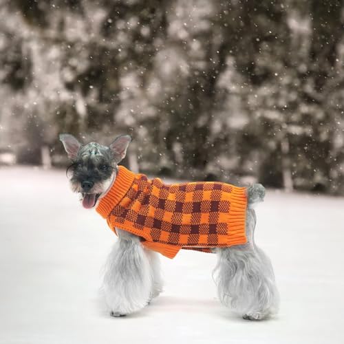 Dog Sweaters for Large Medium Small Dogs (S - Chest 16", Back 12" / Orange)