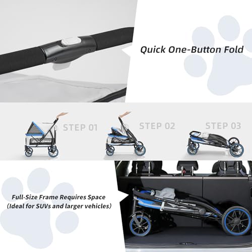Dog Stroller for Large Dogs (Blue)