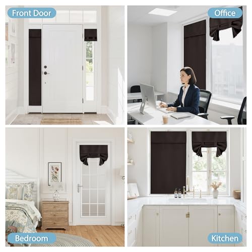 Blackout French Door Curtain (Brown / 26"W x 72"L (Pack of 1))