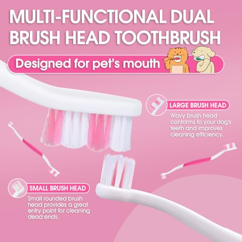 Dog Toothbrush (Pink / 1 Count (Pack of 2))
