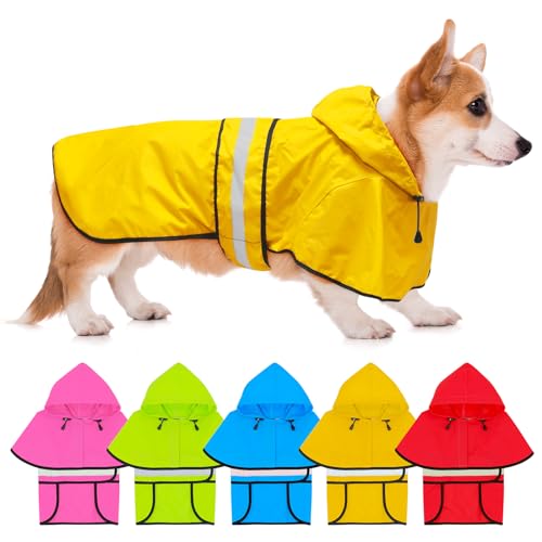 Hooded Dog Raincoat (Yellow / Small)