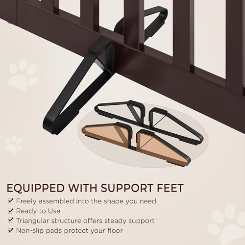 Freestanding Wooden Dog Gate (Espresso / 60″ W × 24″ H)