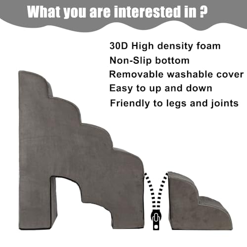 Pet Dog Stairs for Small Dogs for Beds 25 (Grey 28" H)