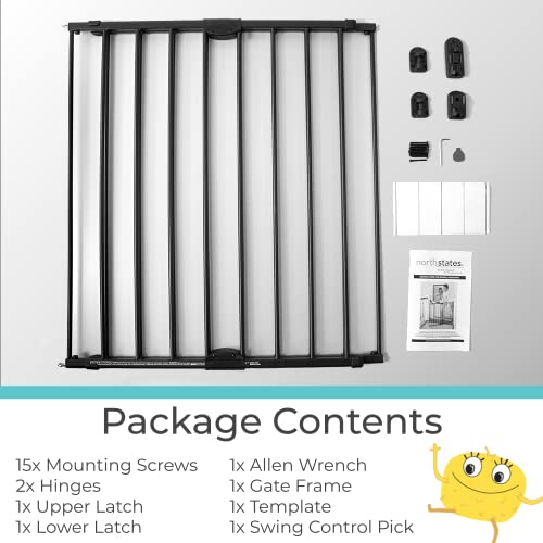 Toddleroo Easy Swing & Lock Baby Gate for Top of Stairs (Matte Bronze / 31" Tall)