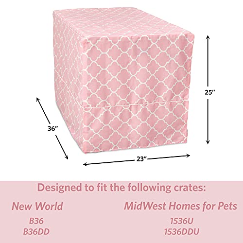 MidWest Homes for Pets Intermediate Dog Crate Cover Featuring Teflon Fabric Protector (Pink / 36 Inch)