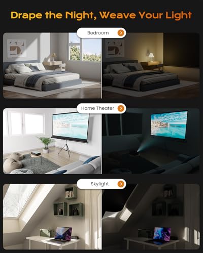 Portable Blackout Curtains for Bedroom 18" Wide x 48" Long (Black / 18"W x 48"H)