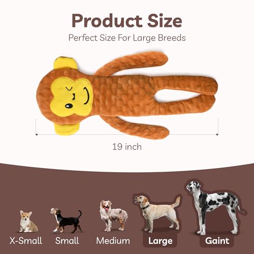 No Stuffing Dog Toys 5 Pack (For Medium and Large Breed / 1 Pack - Monkey)