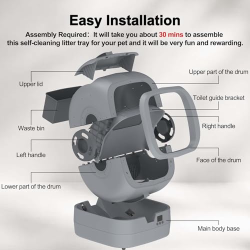 Automatic Cat Litter Box Self Cleaning (Grey)