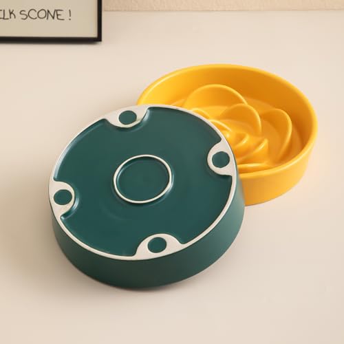 8.25'' Ceramic Slow Feeder Dog Bowls (8.25 inch / Green)