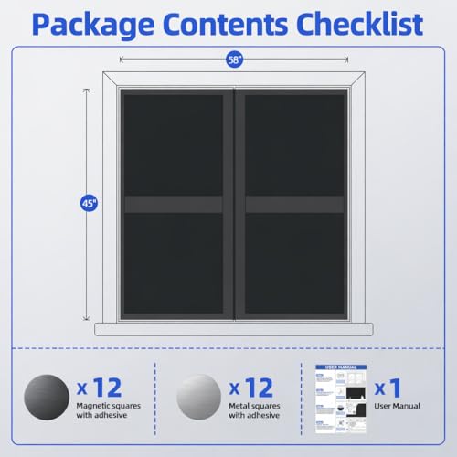 Magnetic Blackout Window Cover (Black / 58"W x 45"H)