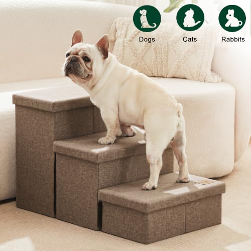 Dog Stairs for High Bed (Light Brown / 29.5" X 17" X 17.7" H)