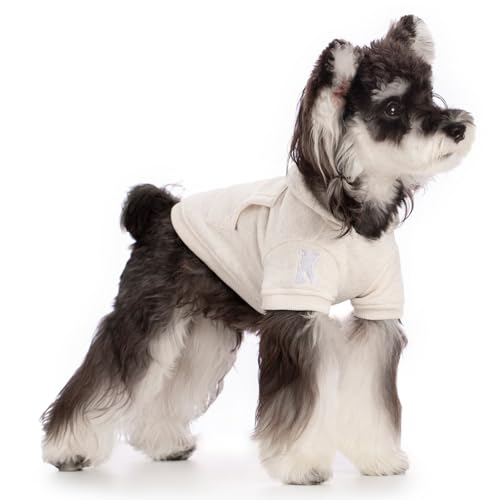 Dog Hoodie Fleece (4XL-(35~55lb) | Chest(~31") / Beige)