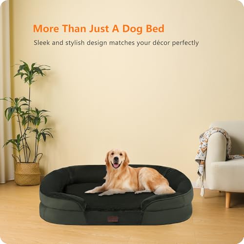 Orthopedic Waterproof Large Dog Bed Sofa (Large(42 x 31 x 6.5 inch) / Green)