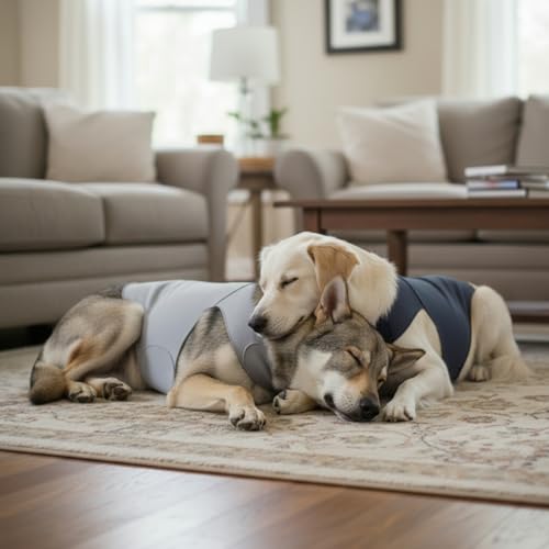 Dog & Cat Surgery Recovery Suit and Anxiety Wrap (XL / Dark Blue)