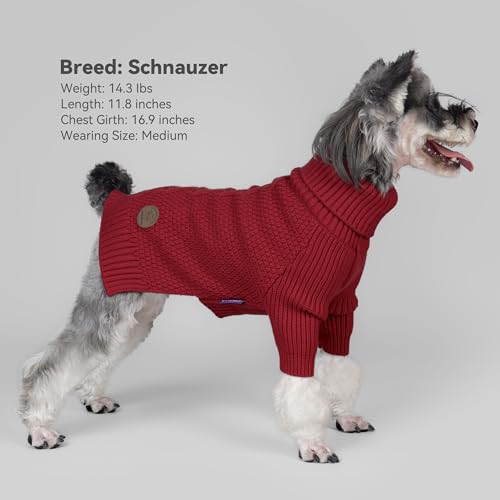 Dog Sweater Long Sleeve Warm Sweaters for Giant Breed Dogs Boy Girl (Burgundy / XXXX-Large)