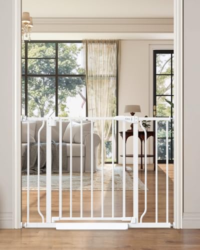Baby Gate Auto Close (White / 29-40"Wide, 28"Tall)