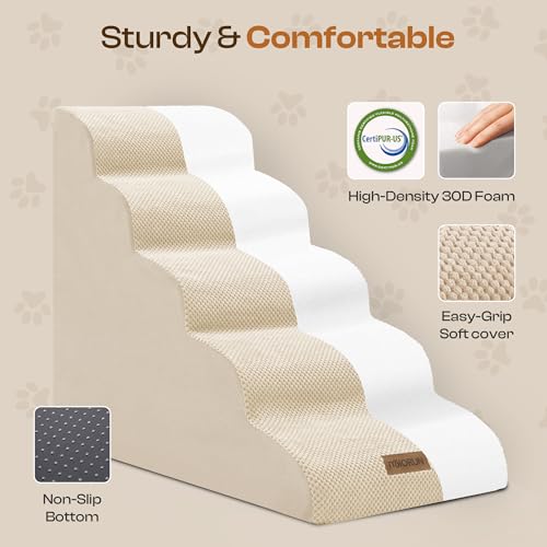 Dog Stairs Replacement Cover for 5 (Beige / Cover 24.5"H)