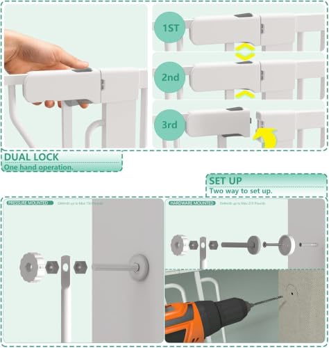 51" Extra Tall Cat Gate 30" (White / 51"H,30-49.27W)