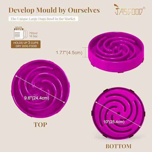 Slow Feeder Dogs Bowl for Large Medium Dogs (Large / F-Purple)