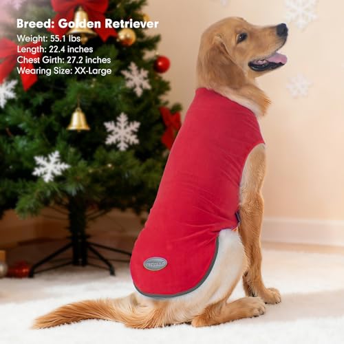 2 Pack Fleece Dog Sweater Pullover Lightweight Reflective Jacket (XXX-Large / Red & Fuschia)
