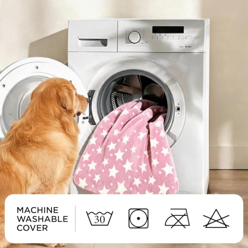 Orthopedic Dog Bed for Large Dogs (L(35"*23"*3.1") / Big&Little Stars Pink-1pc)