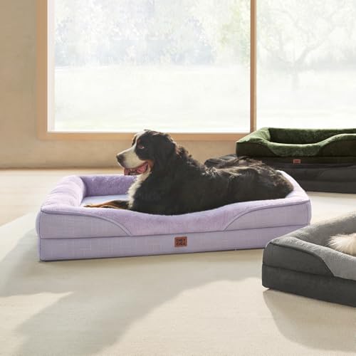 Orthopedic Dog Bed for Large Dog (Purple / 36x27x7)