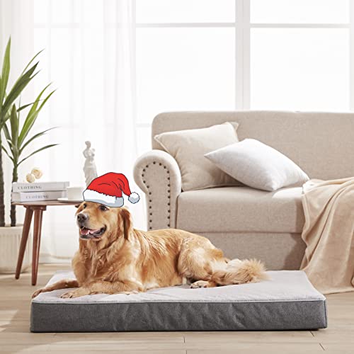 Orthopedic Memory Foam Dog Bed (Purple Grey / Large-35"x 22" x 3")