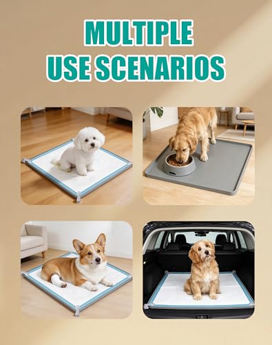 Dog Pee Pad Holder with 4 Holder Clamps (Gray)
