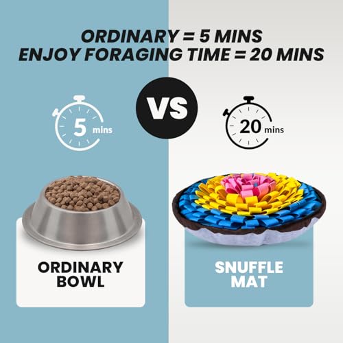Adjustable Snuffle Mat Dog Puzzle Toy for Slow Feeding (Pink Yellow Blue)
