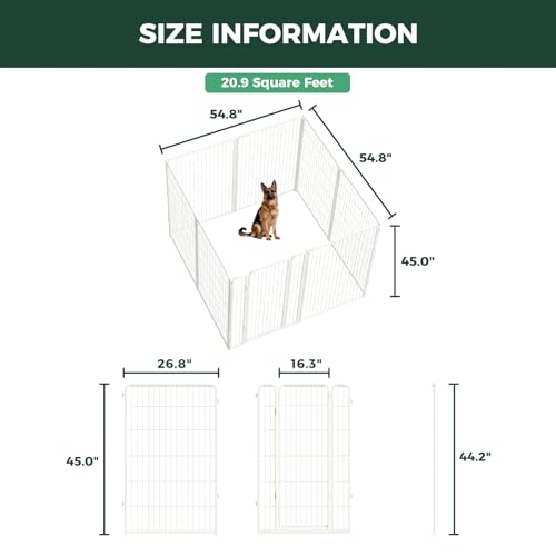 Homeplus Indoor Dog Playpen (White / 45"H)