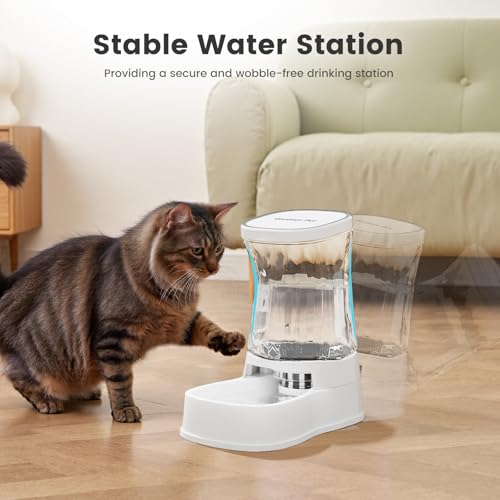 1.0Gal Gravity Automatic Dog Water Bowl Dispenser 100% BPA Free (White)