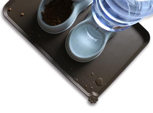 Large Silicone Pet Food Mats Tray (24" x 16" / Coffee)