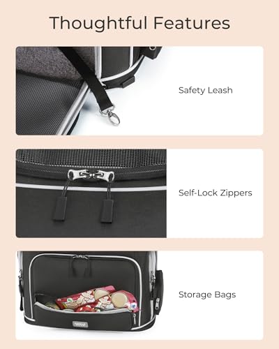 Expandable Pet Carrier (17.3"L x 11.8"W x 11.0"H / 3-Black)