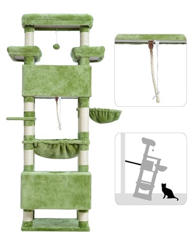 Cat Tree 74" Tower for Large Cats (74 inch / Green)