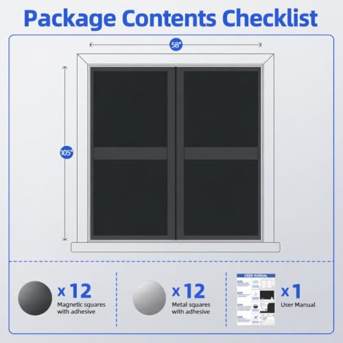Magnetic Blackout Window Cover (Black / 58"W x 105"H)