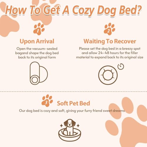Calming Dog Bed Medium Size Dog (Orange / 27.0"L x 27.0"W x 8.0"Th)