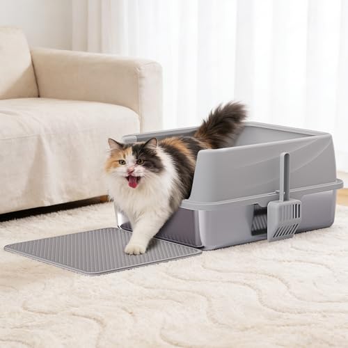 Stainless Steel Cat Litter Box with Lid (S)