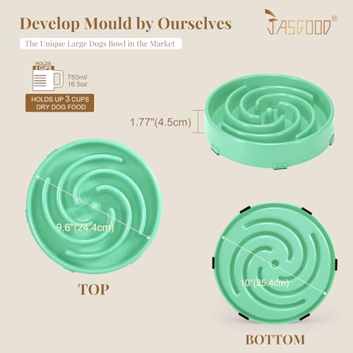 Slow Feeder Dogs Bowl for Medium Dogs (Large / Mint Green)