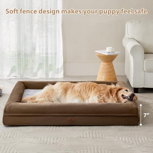 XXL Extra Large Orthopedic for Senior Dog BedComfy Sleeping (Brown / XX-L (45x35x7in))