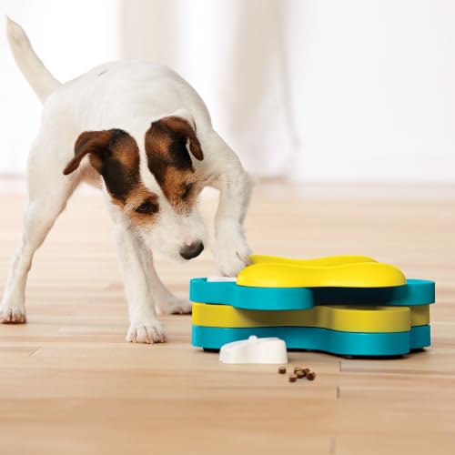 Nina Ottosson Dog Tornado Dog Toy Treat Puzzle (Dog Tornado (Yellow and Blue) / 1 Count (Pack of 1))