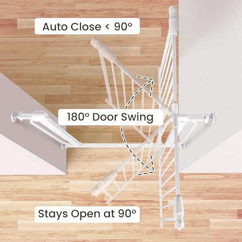 Easy Walk Thru Baby Safety Gate (30-inch Tall, White)