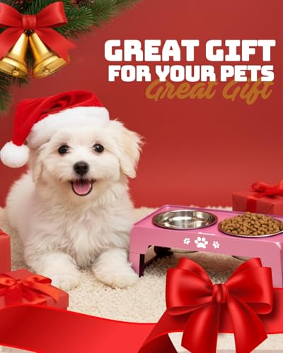 Elevated Dog Bowls for Small Dogs and Cats (for Small Dogs and Cats 2 Basic Bowls / Pink)