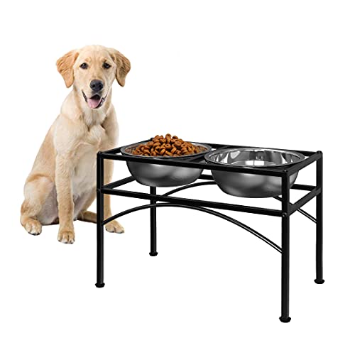 Elevated Dog Bowls for Large Dogs (Black Large)