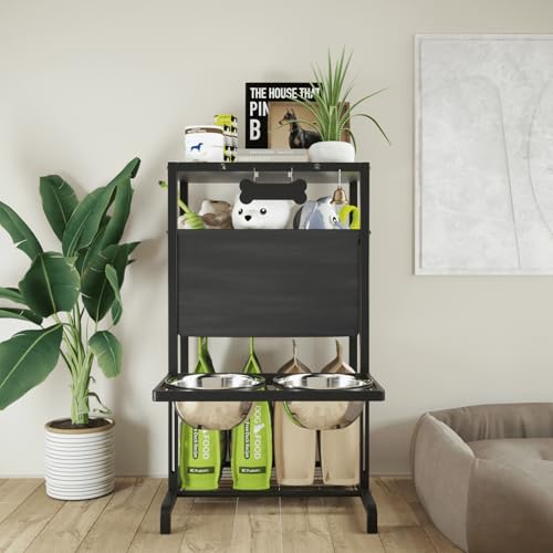 Elevated Dog Bowls (Storage Station & Adjustalbe Stand 4.5-12")