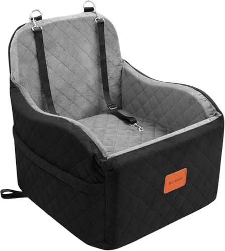 Dog Car Seat for Small & Medium Dogs (Black/Grey / Medium)