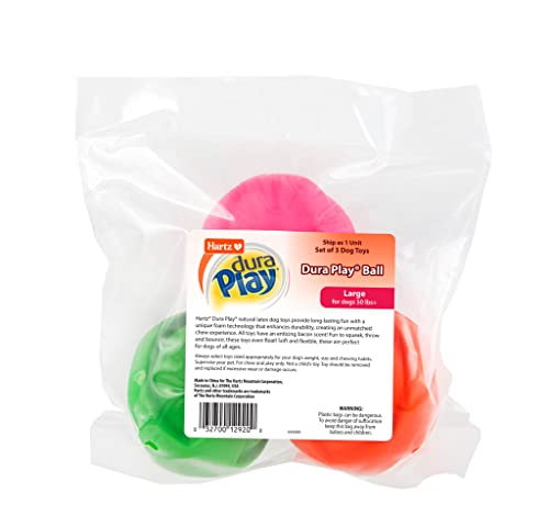 DuraPlay Ball Squeaky Latex Dog Toy (Large Ball / 3 Count)