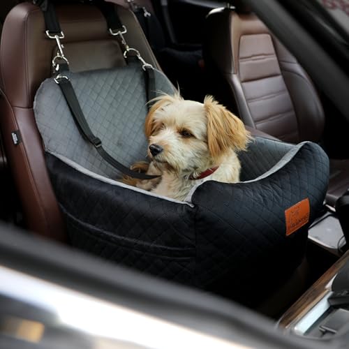 Dog Booster Car Seat for Medium (Black outside Grey inside)