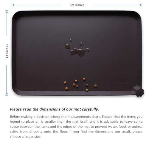 Silicone Pet Food Mats Tray (19" x 12" / Dark Oak)