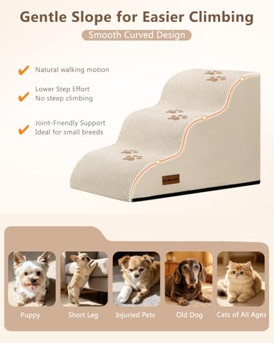 Dog Stairs for Small Dogs (Beige)