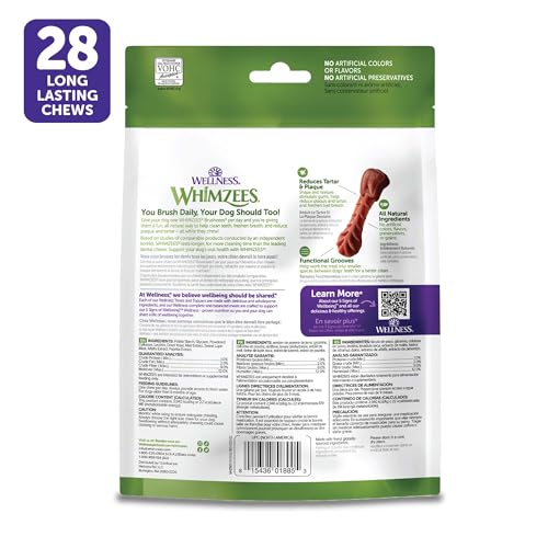 Wellness WHIMZEES Daily Brushzees Natural Dog Dental Treat (28 Count (Pack of 1))